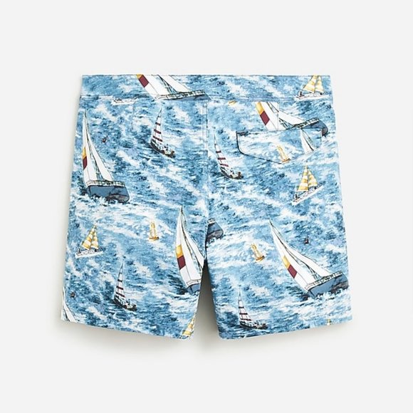 J. Crew 7" Breaker Board Short in Sailing Print - Picture 3 of 3